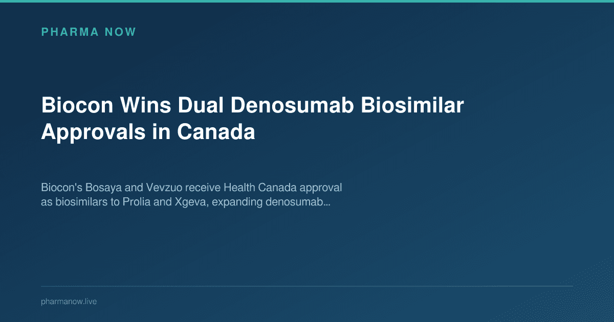 Biocon Wins Dual Denosumab Biosimilar Approvals in Canada