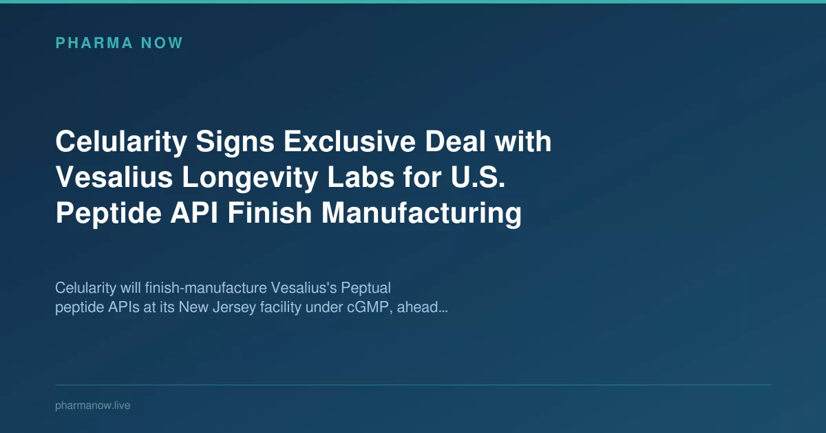 Celularity Signs Exclusive Deal with Vesalius Longevity Labs