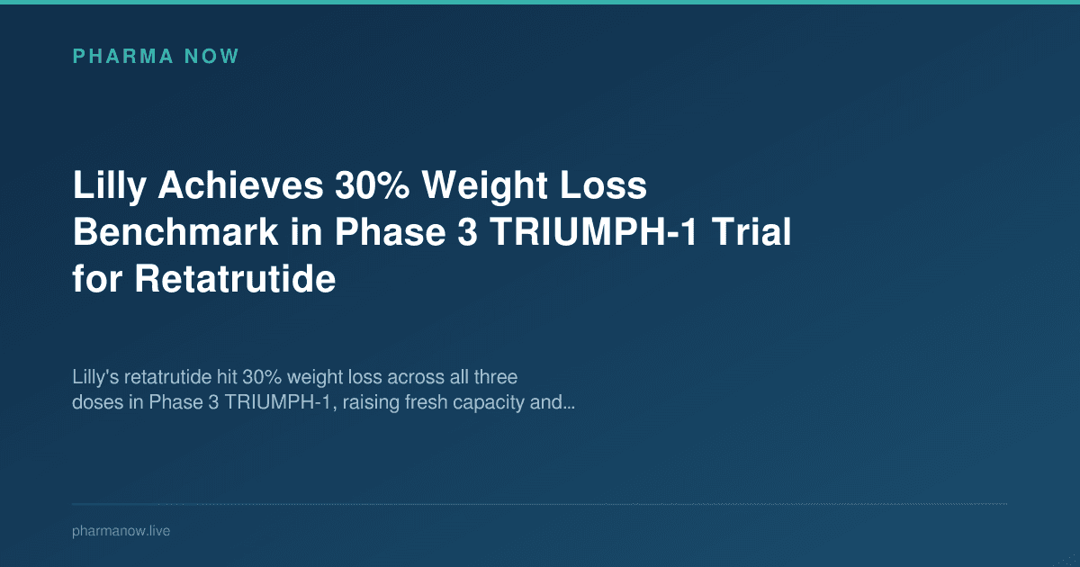 Lilly Achieves 30% Weight Loss Benchmark in Phase 3 TRIUMPH-1 Trial for Retatrutide