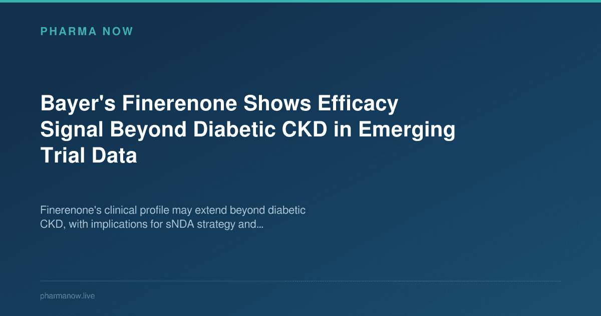 Bayer's Finerenone Shows Efficacy Signal Beyond Diabetic CKD in Emerging Trial Data