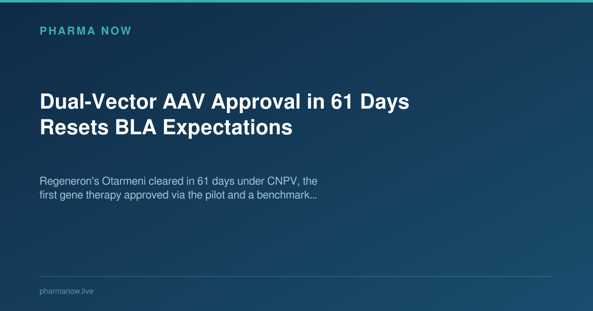 Dual-Vector AAV Approval in 61 Days Resets BLA Expectations