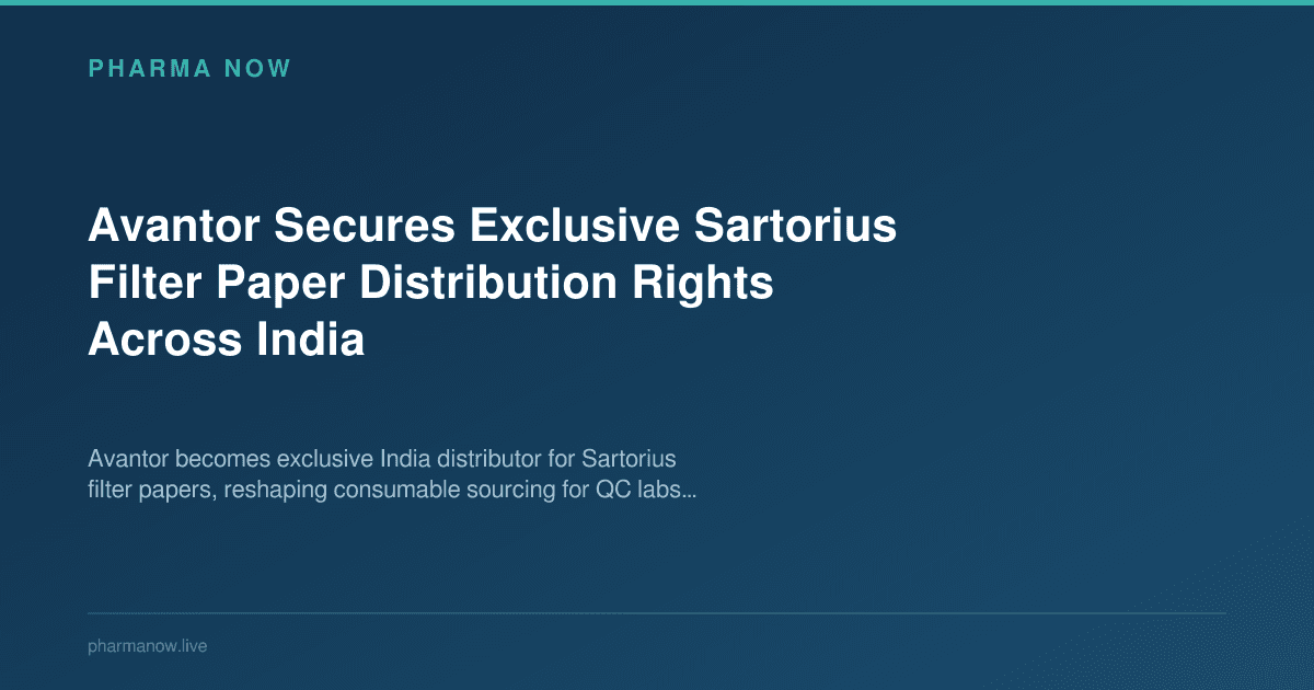 Avantor Secures Exclusive Sartorius Filter Paper Distribution Rights Across India