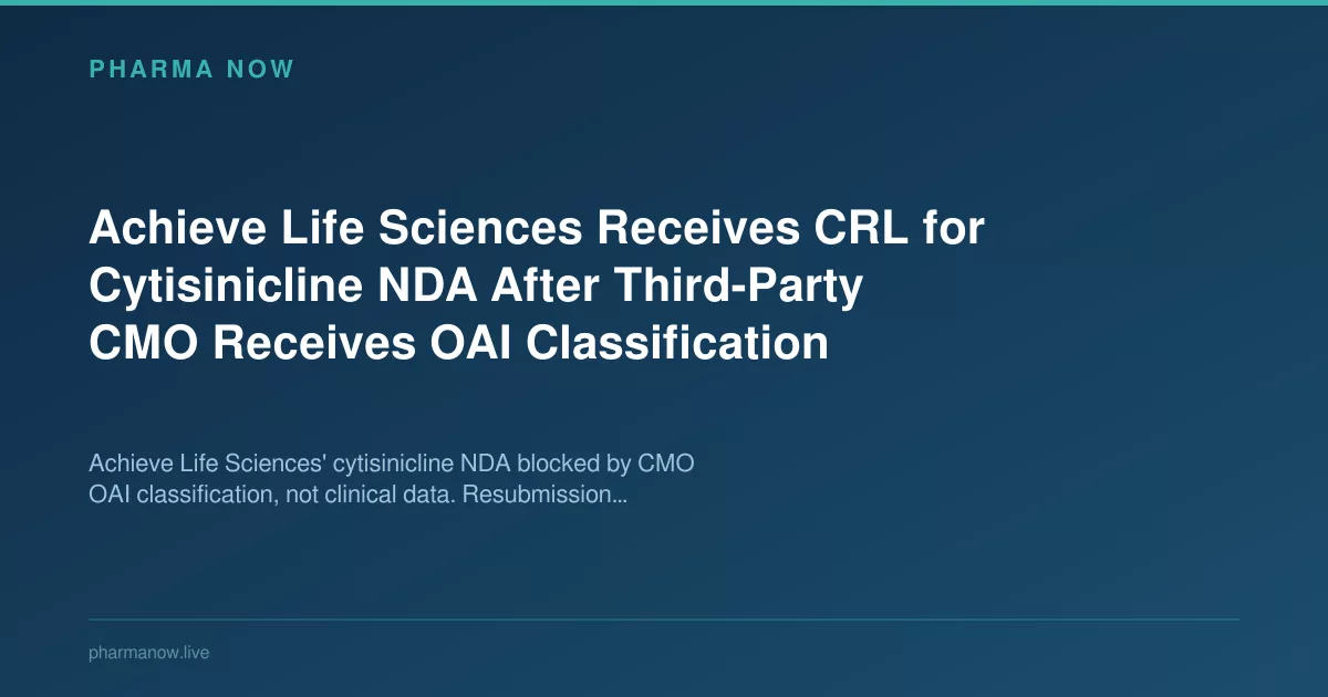 Achieve Life Sciences Gets CRL for Cytisinicline NDA Over CMO