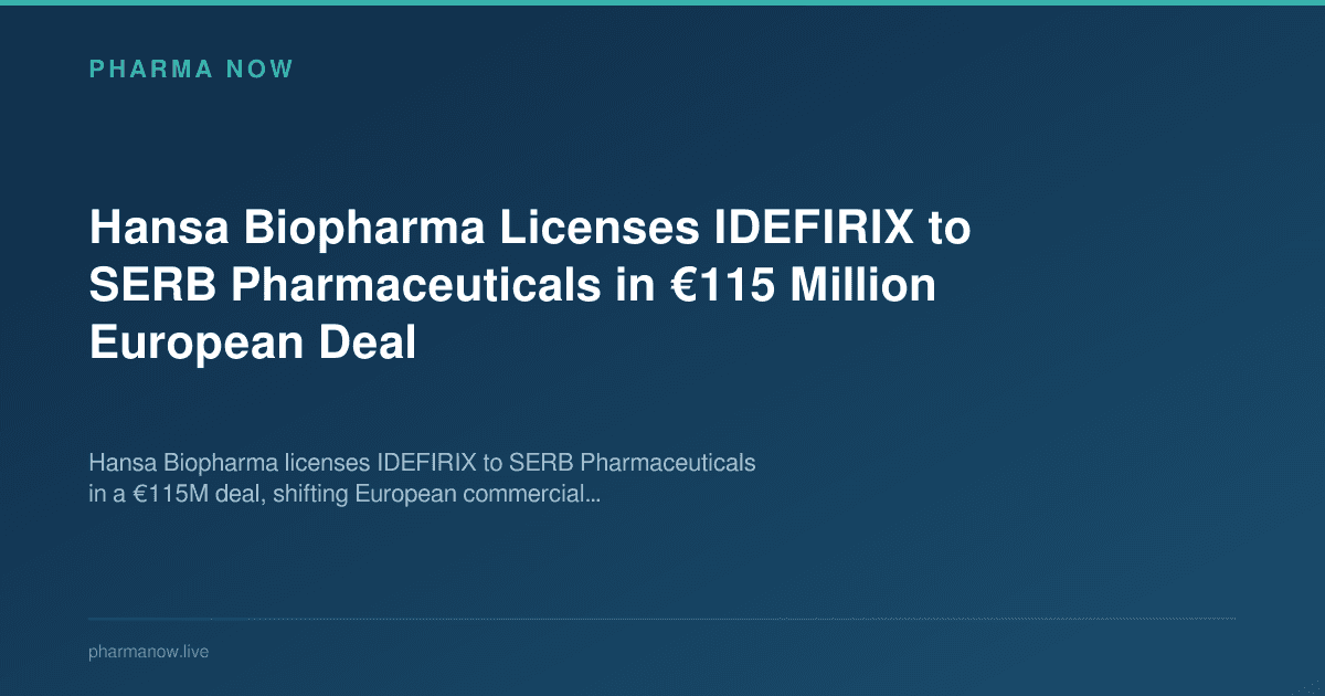 Hansa Biopharma Licenses IDEFIRIX to SERB Pharmaceuticals in €115 Million European Deal