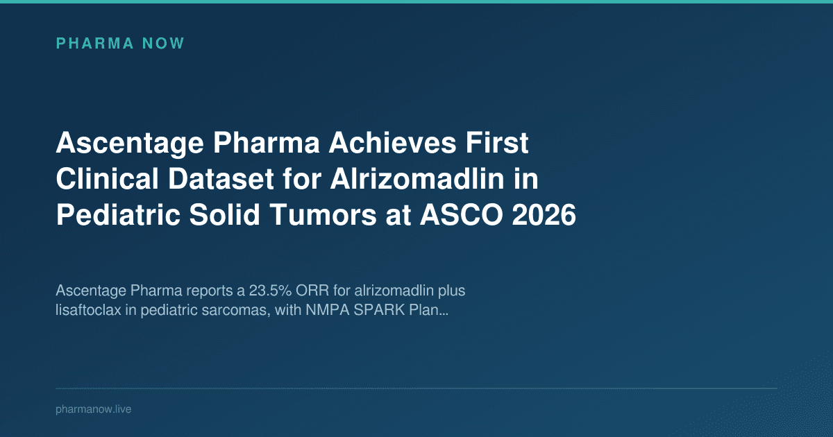 Ascentage Pharma Achieves First Clinical Dataset for Alrizomadlin in Pediatric Solid Tumors at ASCO 2026