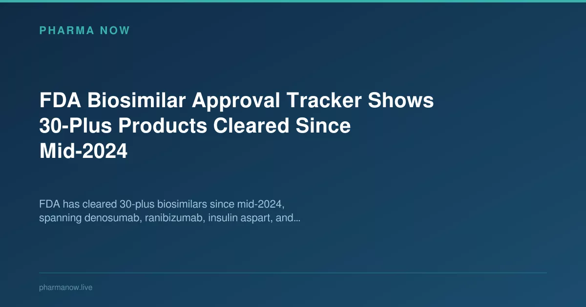 FDA Biosimilar Approval Tracker Shows 30-Plus Products Cleared Since Mid-2024