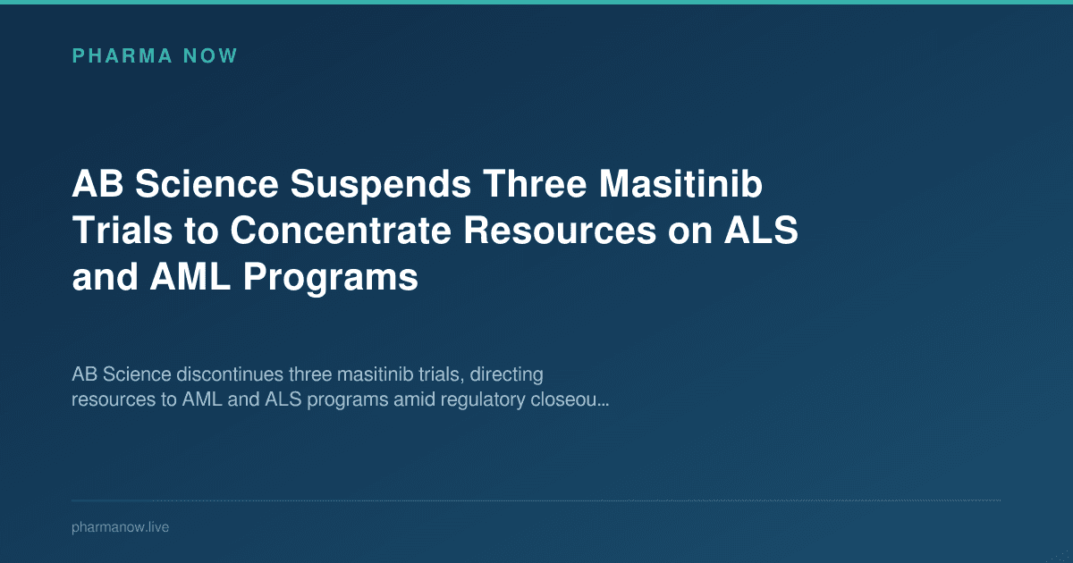 AB Science Suspends Three Masitinib Trials to Concentrate Resources on ALS and AML Programs