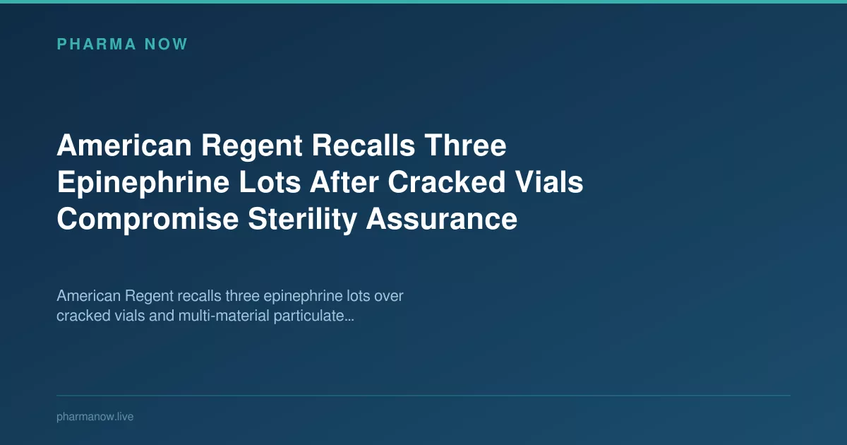 American Regent Recalls Three Epinephrine Lots Over Cracked Vials
