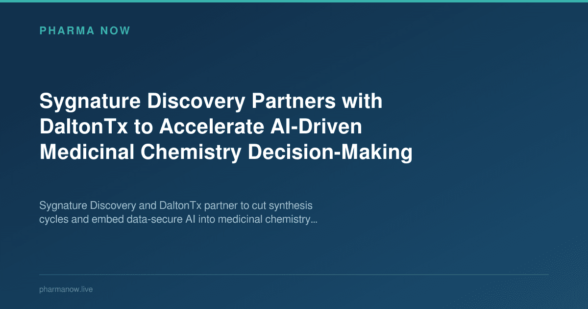 Sygnature Discovery Partners with DaltonTx to Accelerate AI-Driven Medicinal Chemistry Decision-Making