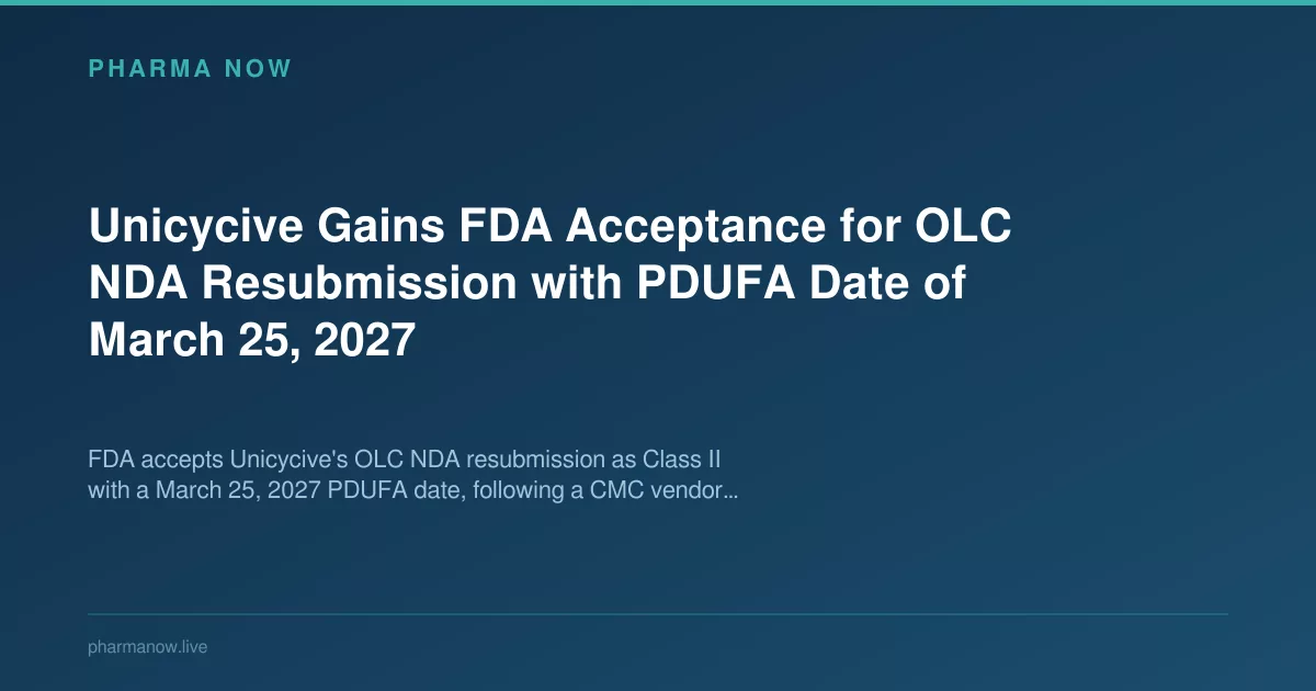 Unicycive Gains FDA Acceptance for OLC NDA Resubmission