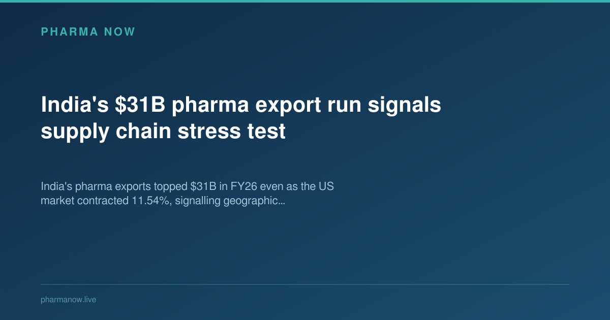India's $31B pharma export run signals supply chain stress test