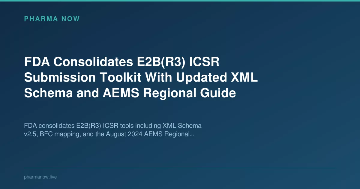 FDA Consolidates E2b Icsr Submission Toolkit With Regional Guides