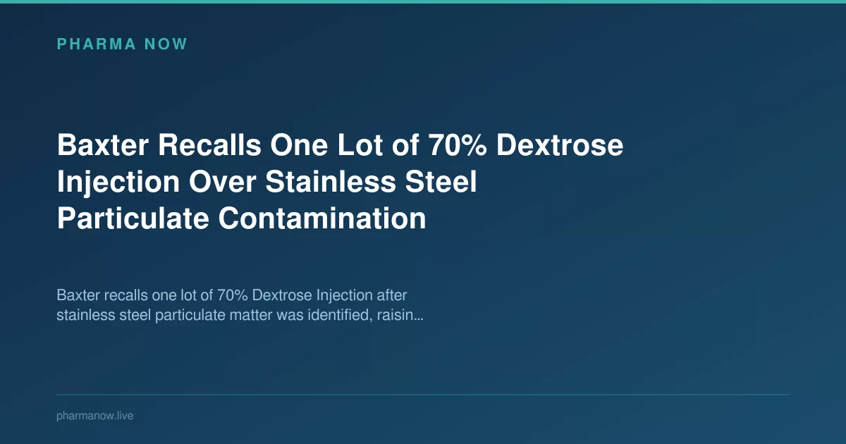 Baxter Recalls Dextrose Injection Lot Over Steel Contamination