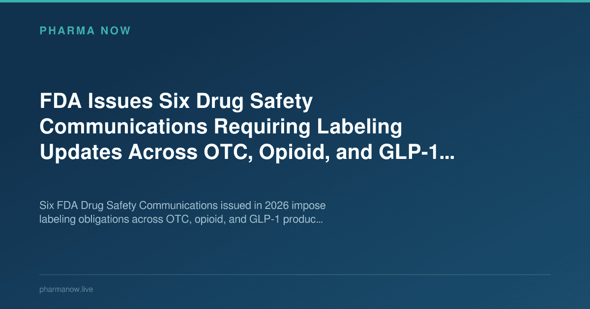 FDA Issues Six Drug Safety Communications Requiring Labeling Updates Across OTC, Opioid, and GLP-1 Product Lines