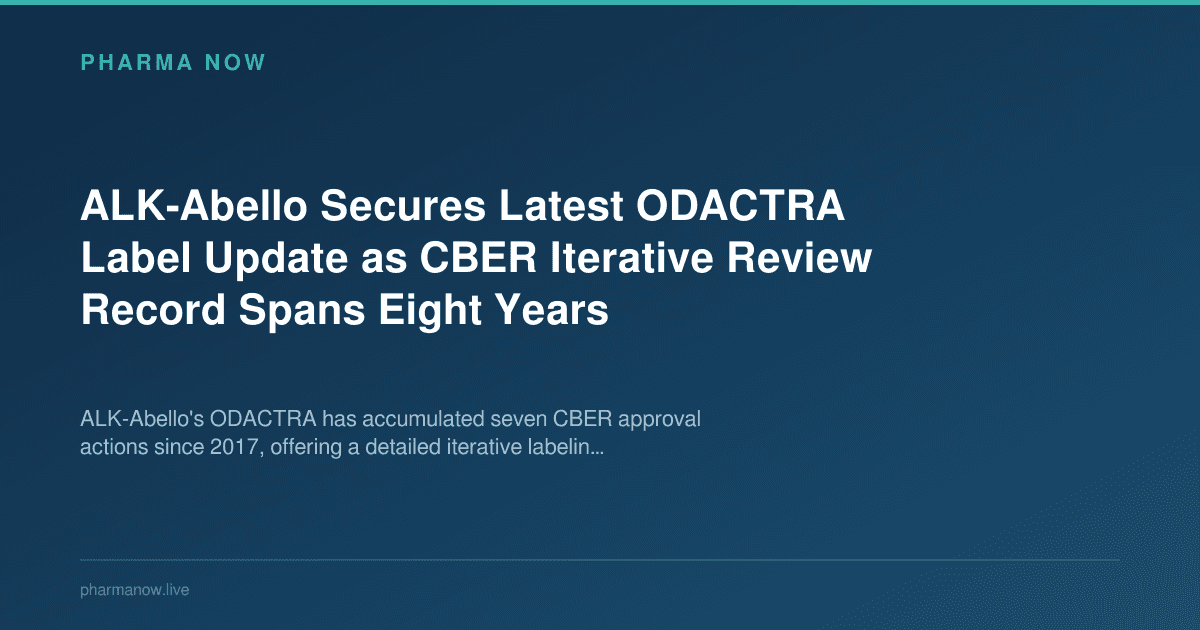 ALK-Abello Secures Latest ODACTRA Label Update as CBER Iterative Review Record Spans Eight Years