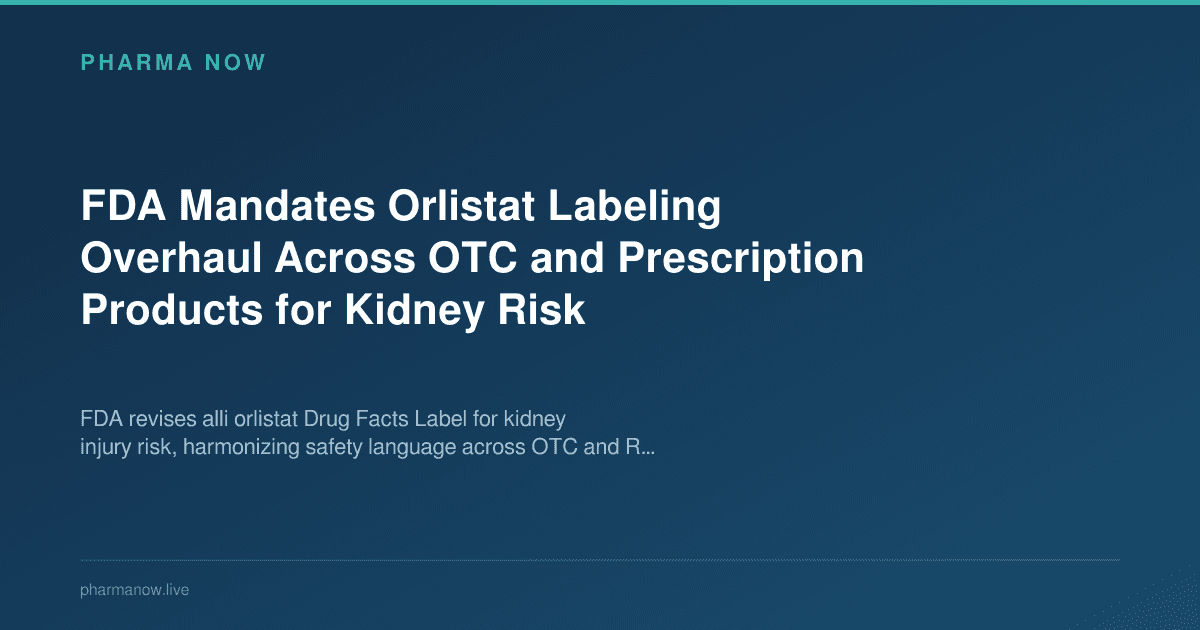 FDA Mandates Orlistat Labeling Overhaul Across OTC and Prescription Products for Kidney Risk