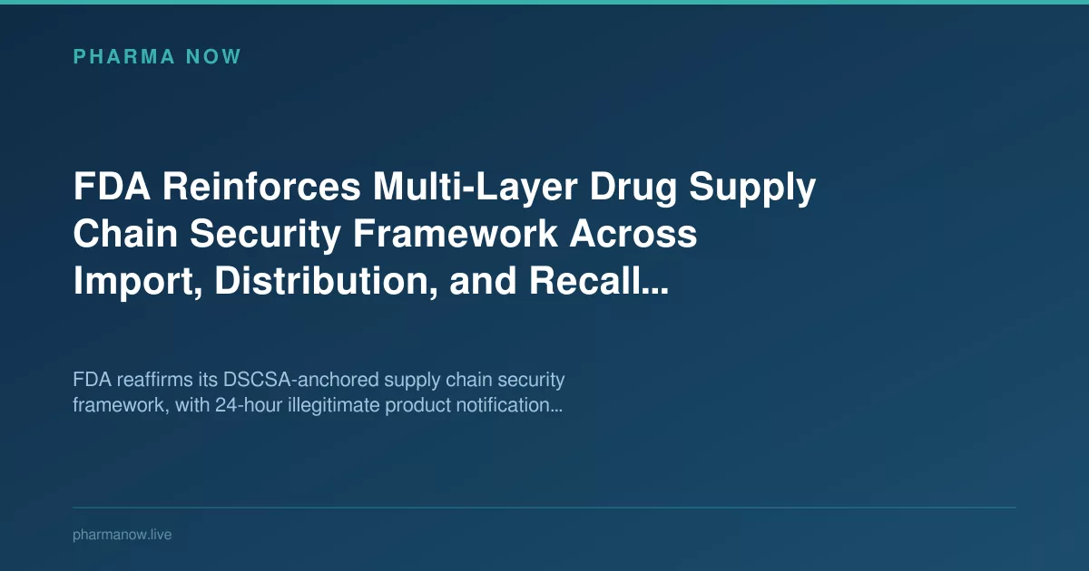 FDA Reinforces Multi-Layer Drug Supply Chain Security Framework