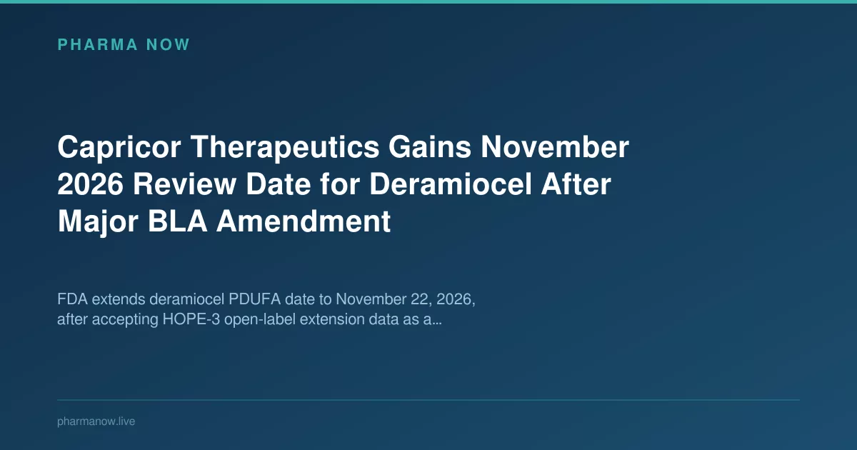Capricor's Deramiocel Gets November 2026 FDA Review Date