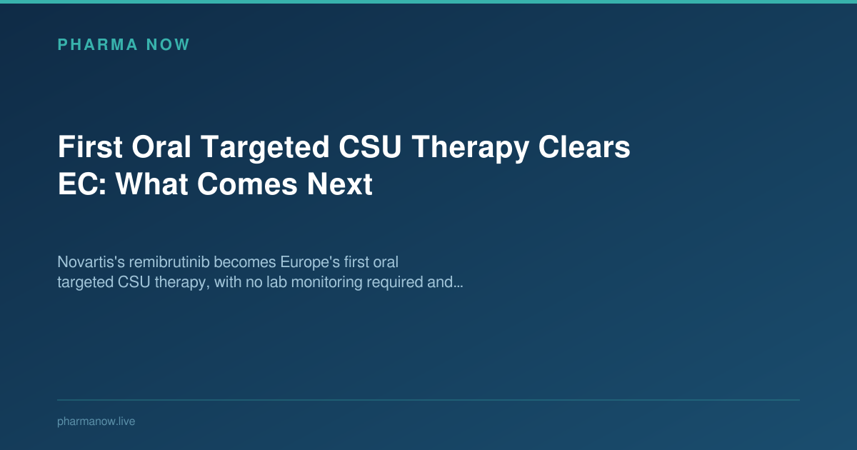 First Oral Targeted CSU Therapy Clears EC: What Comes Next
