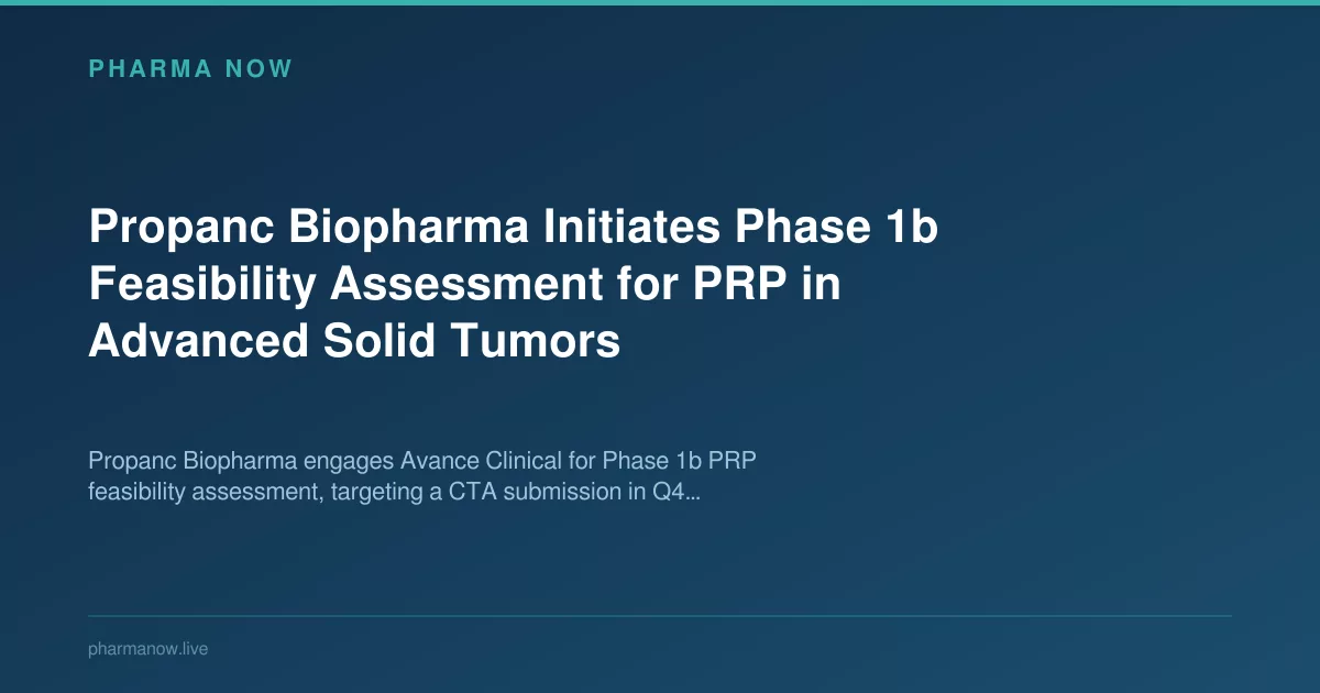 Propanc Biopharma Initiates Feasibility Assessment for PRP in Advanced Solid Tumors