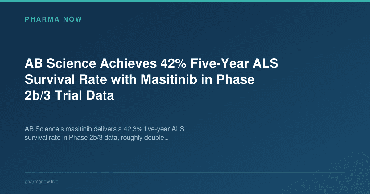 AB Science Achieves 42% Five-Year ALS Survival Rate with Masitinib in Phase 2b/3 Trial Data