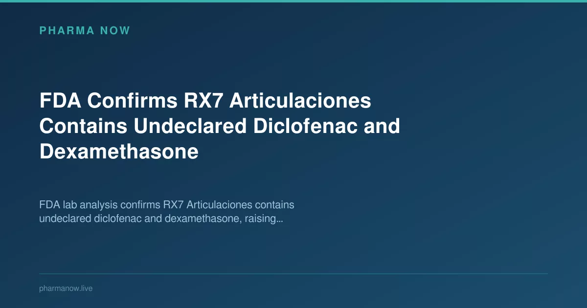 FDA Confirms RX7 Articulaciones Contains Undeclared Diclofenac and Dexamethasone