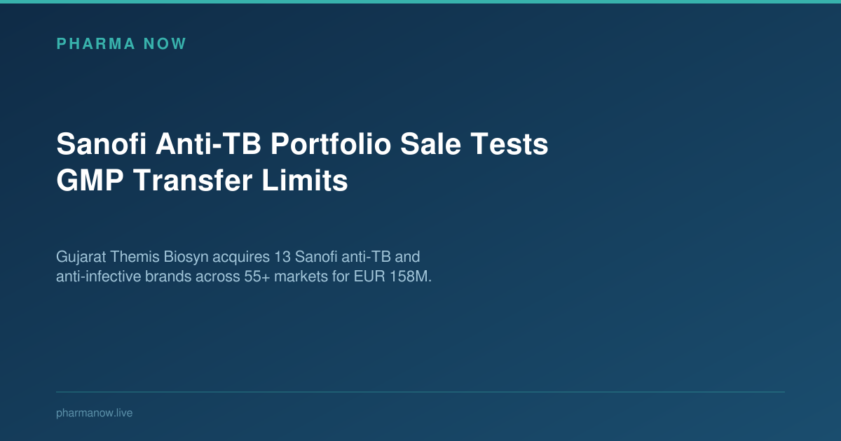 Sanofi Anti-TB Portfolio Sale Tests GMP Transfer Limits