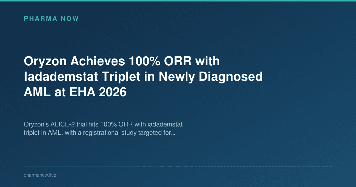 Oryzon Achieves 100% ORR with Iadademstat Triplet in Newly Diagnosed AML at EHA 2026