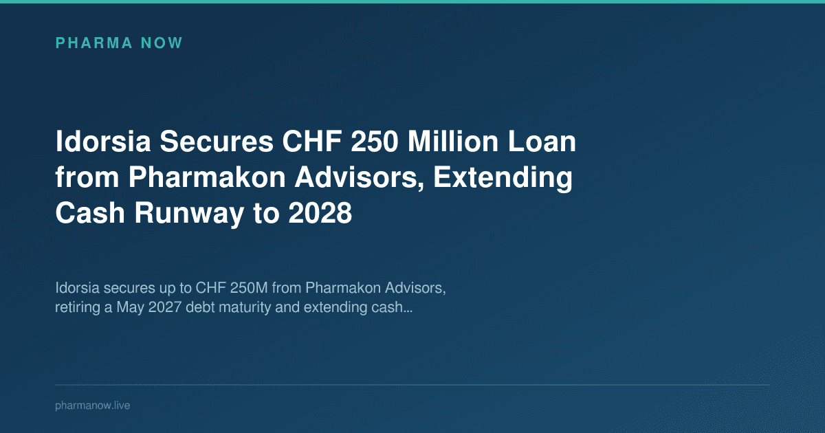 Idorsia Secures CHF 250 Million Loan from Pharmakon Advisors, Extending Cash Runway to 2028