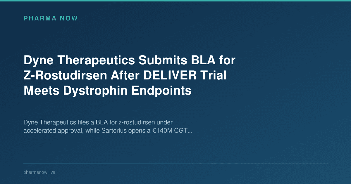 Dyne Therapeutics Submits BLA for Z-Rostudirsen After DELIVER Trial Meets Dystrophin Endpoints