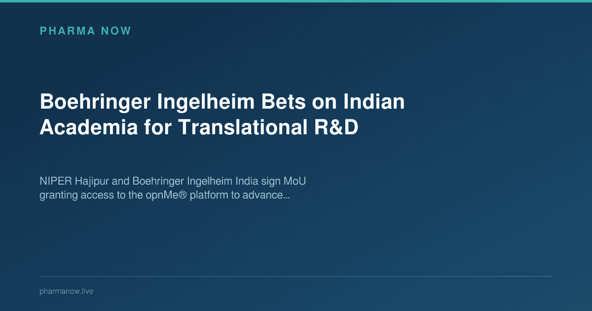 Boehringer Ingelheim Bets on Indian Academia for Translational R&D