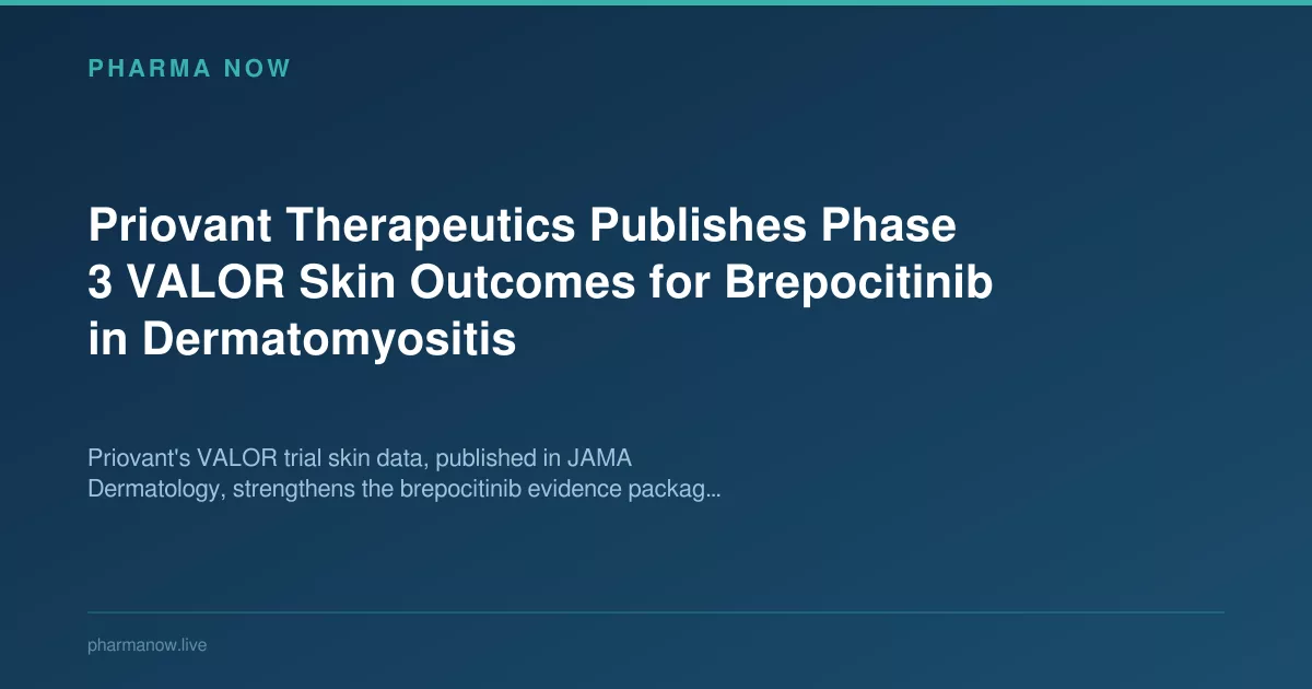Priovant Publishes Phase 3 Brepocitinib Skin Outcomes