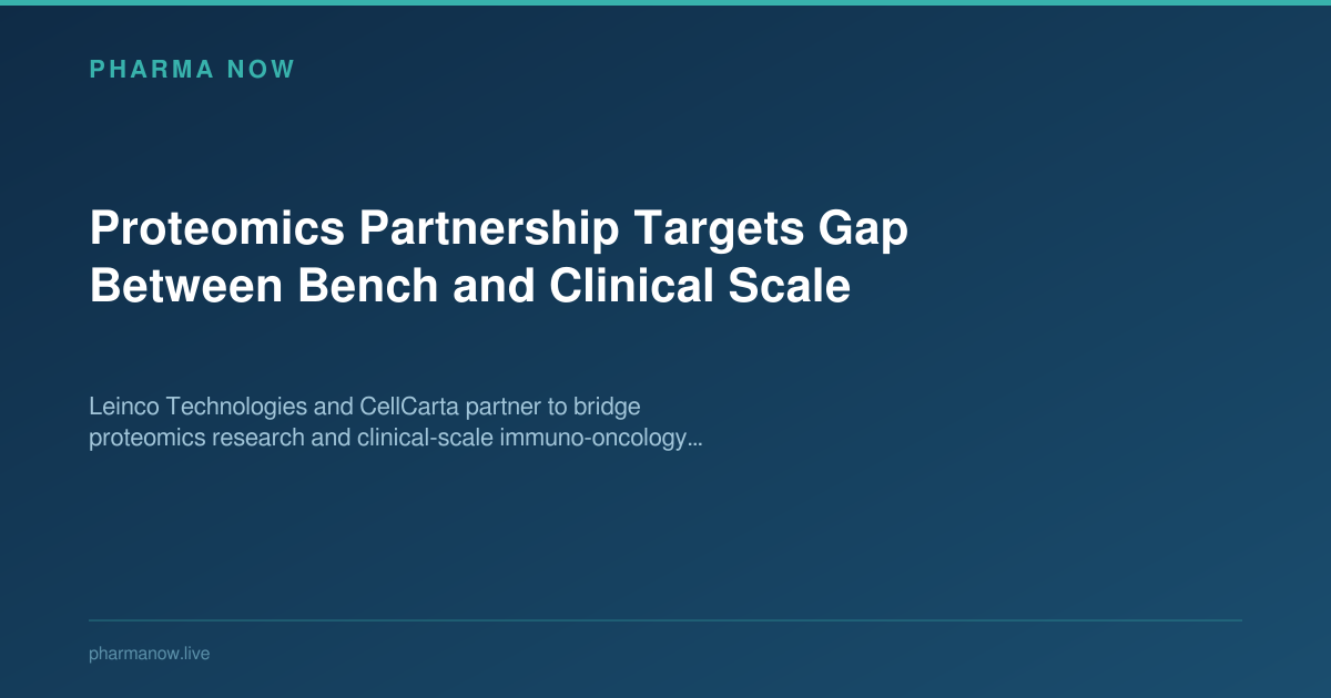 Proteomics Partnership Targets Gap Between Bench and Clinical Scale