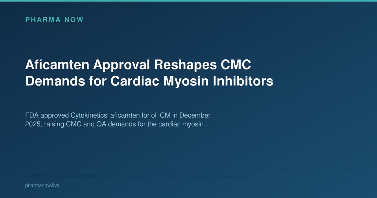 Aficamten Approval Reshapes CMC Demands for Cardiac Myosin Inhibitors