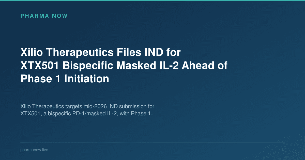 Xilio Therapeutics Files IND for XTX501 Bispecific Masked IL-2 Ahead of Phase 1 Initiation