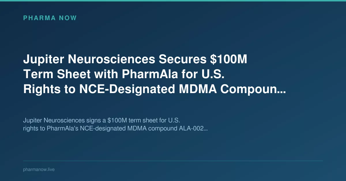 Jupiter Neurosciences Secures $100M Term Sheet for ALA-002