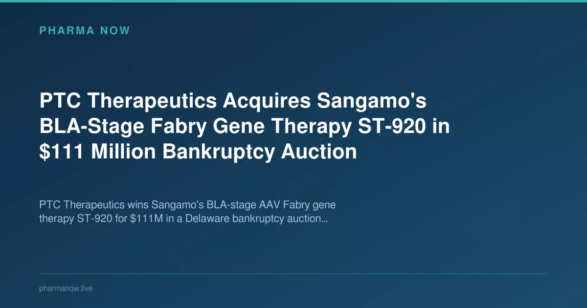 PTC Acquires Sangamo’s Fabry Gene Therapy for $111M