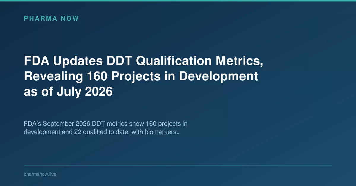 FDA Updates DDT Metrics: 160 Projects Active As Of July 2026