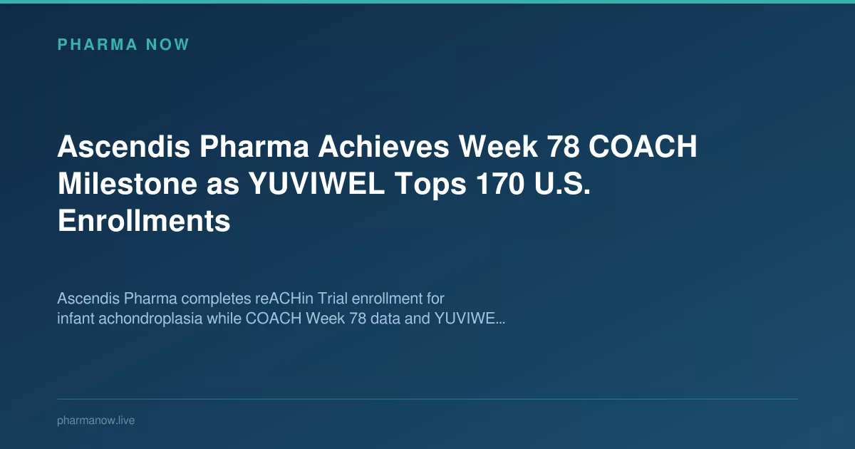 Ascendis Pharma Achieves Week 78 COACH Milestone as YUVIWEL Tops 170 U.S. Enrollments