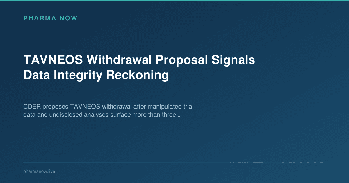 TAVNEOS Withdrawal Proposal Signals Data Integrity Reckoning
