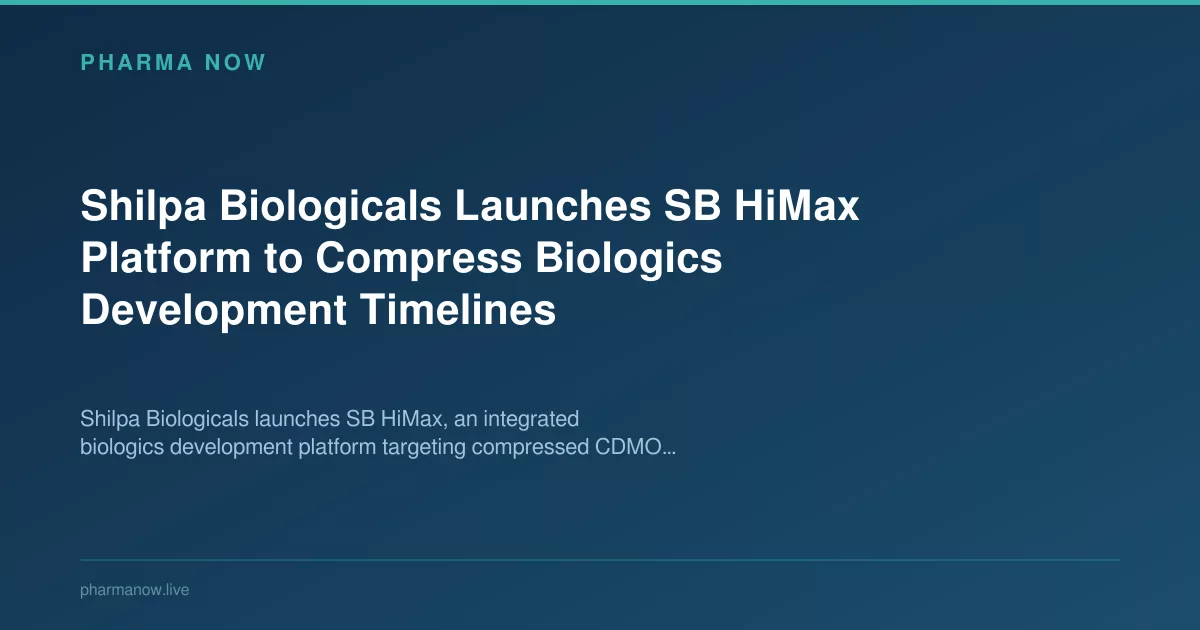Shilpa Biologicals Launches SB HiMax Biologics Speed Platform