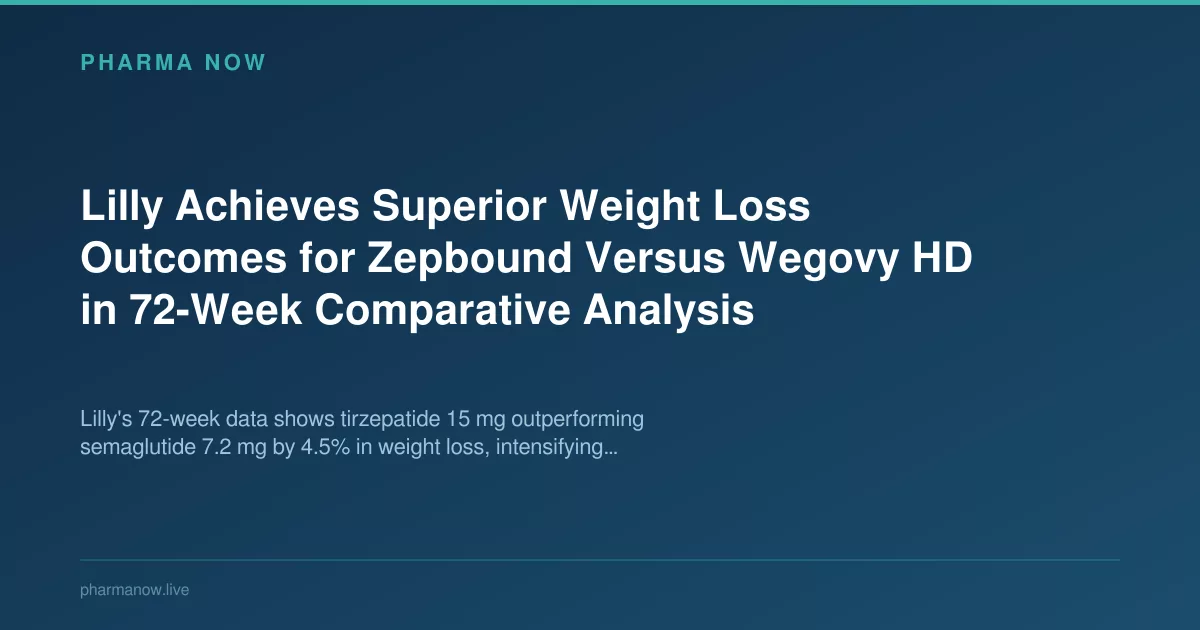 Lilly Zepbound Beats Wegovy HD Weight Loss In 72-Week Trial