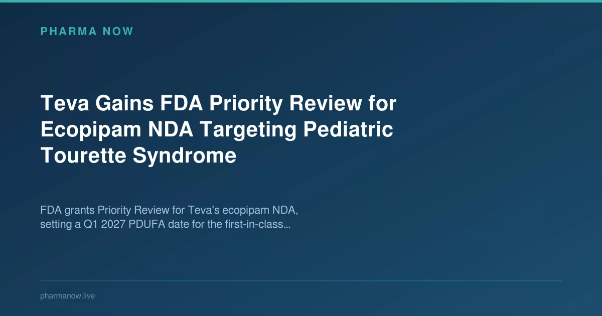 Teva Gains FDA Priority Review for Ecopipam NDA Targeting Pediatric Tourette Syndrome