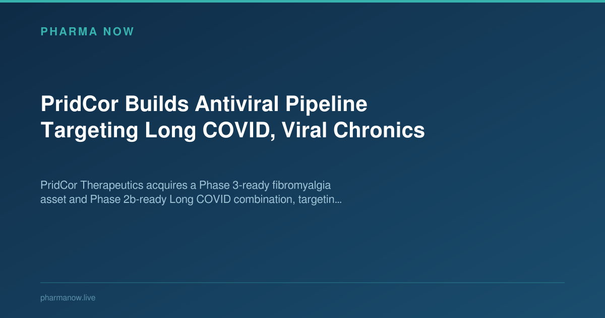 PridCor Builds Antiviral Pipeline Targeting Long COVID, Viral Chronics