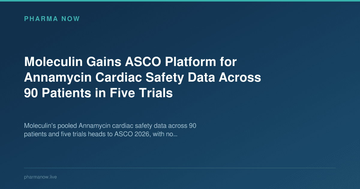 Moleculin Gains ASCO Platform for Annamycin Cardiac Safety Data Across 90 Patients in Five Trials