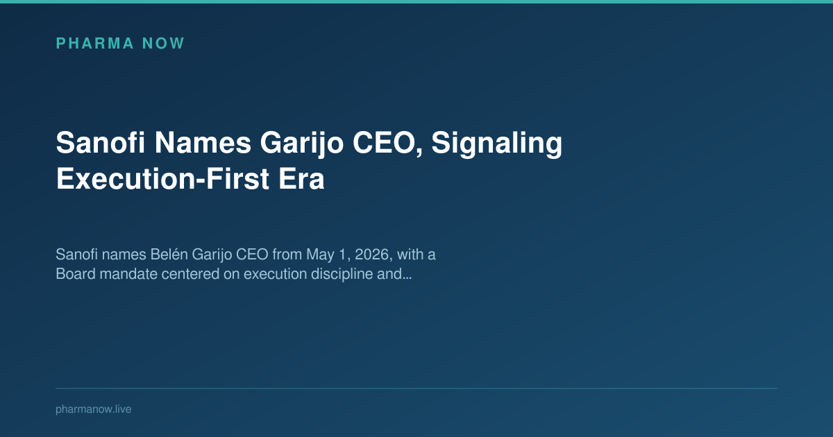 Sanofi Names Garijo CEO, Signaling Execution-First Era
