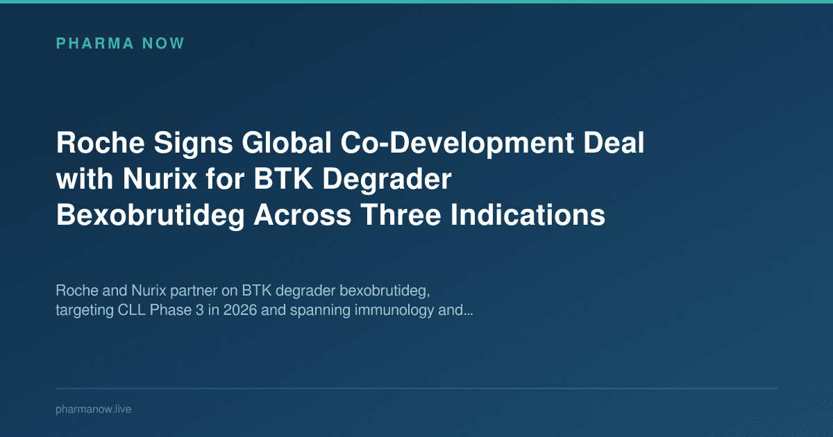 Roche Signs Global Co-Development Deal with Nurix for BTK Degrader Bexobrutideg Across Three Indications