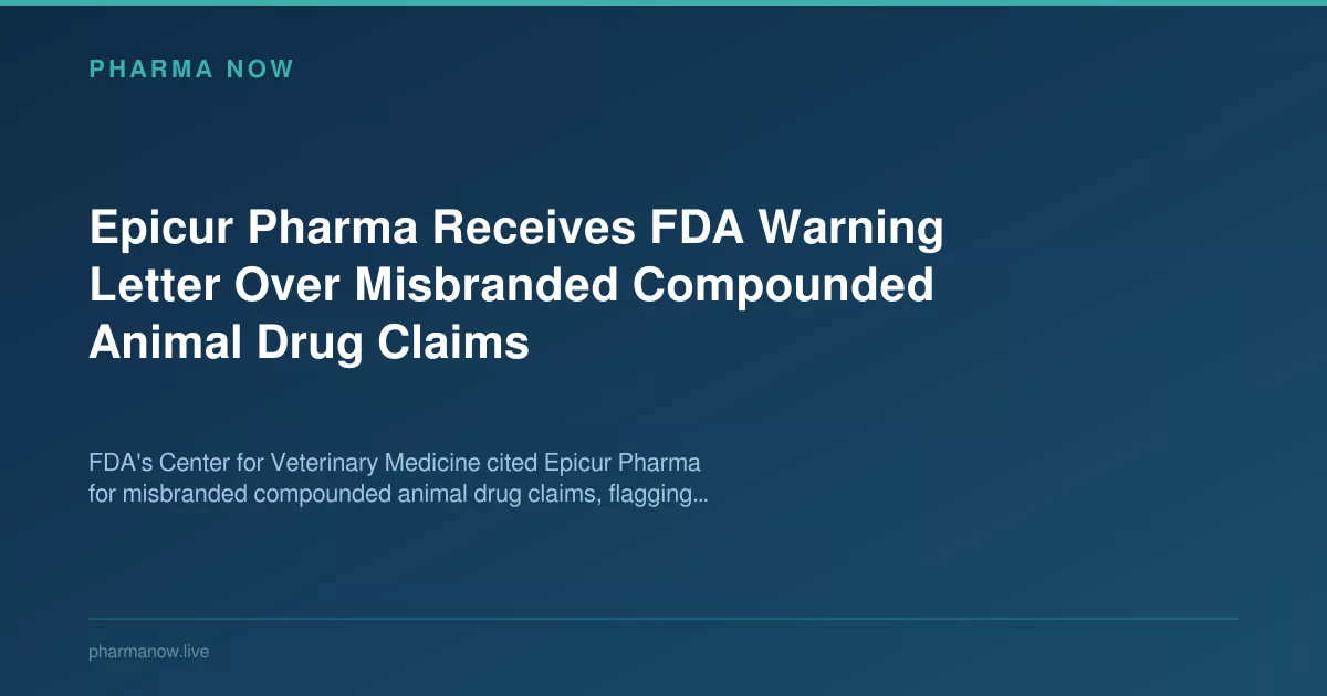Epicur Pharma Receives FDA Warning Letter Over Misbranded Compounded Animal Drug Claims