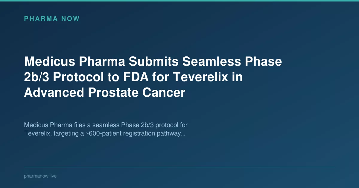 Medicus Pharma Submits Phase 2b/3 Teverelix Protocol to FDA