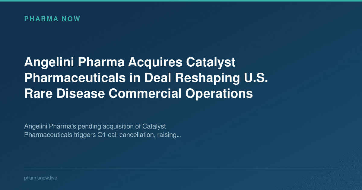 Angelini Pharma Acquires Catalyst Pharmaceuticals in Deal Reshaping U.S. Rare Disease Commercial Operations